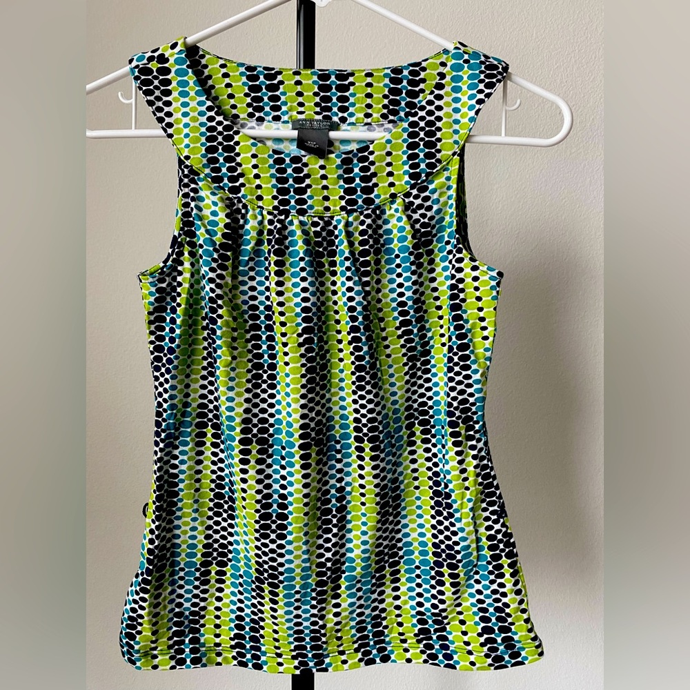 Ann Taylor Sleeveless Top with geometric pattern